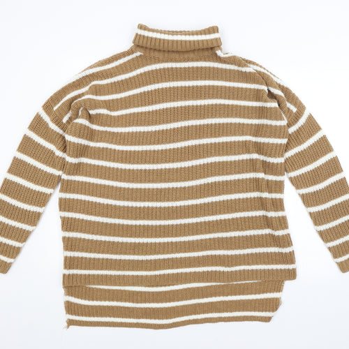 Preworn Womens Brown Striped  Pullover Jumper