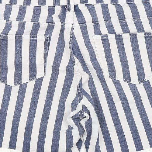 DENIM CO. Womens Multicoloured Striped  Hot Pants Shorts Size 18