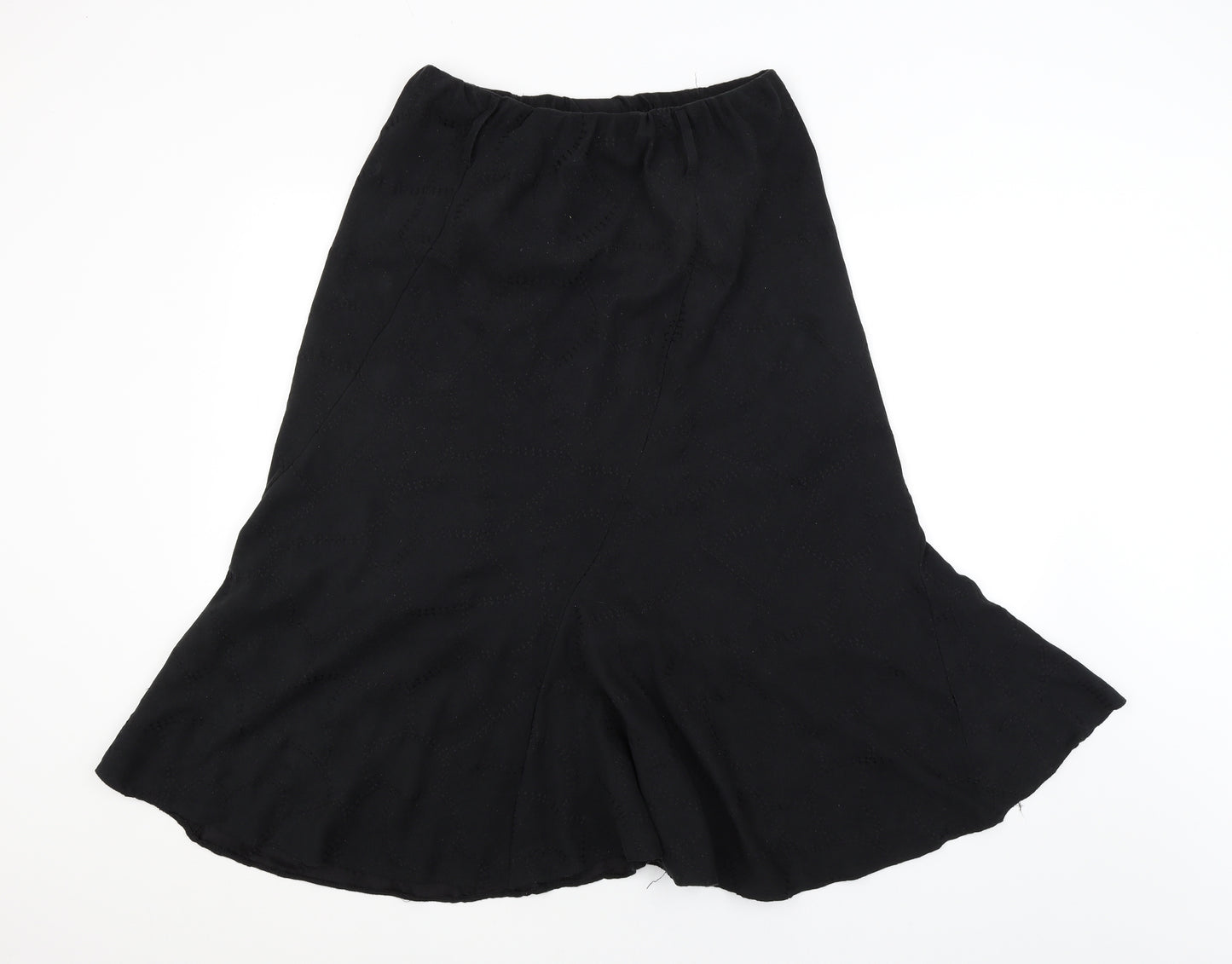 Preworn Womens Black Argyle/Diamond  A-Line Skirt