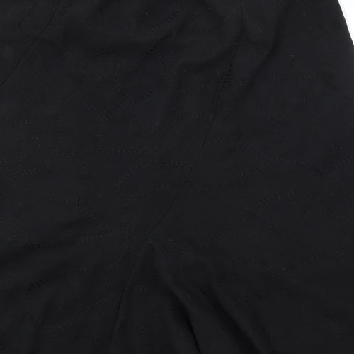 Preworn Womens Black Argyle/Diamond  A-Line Skirt