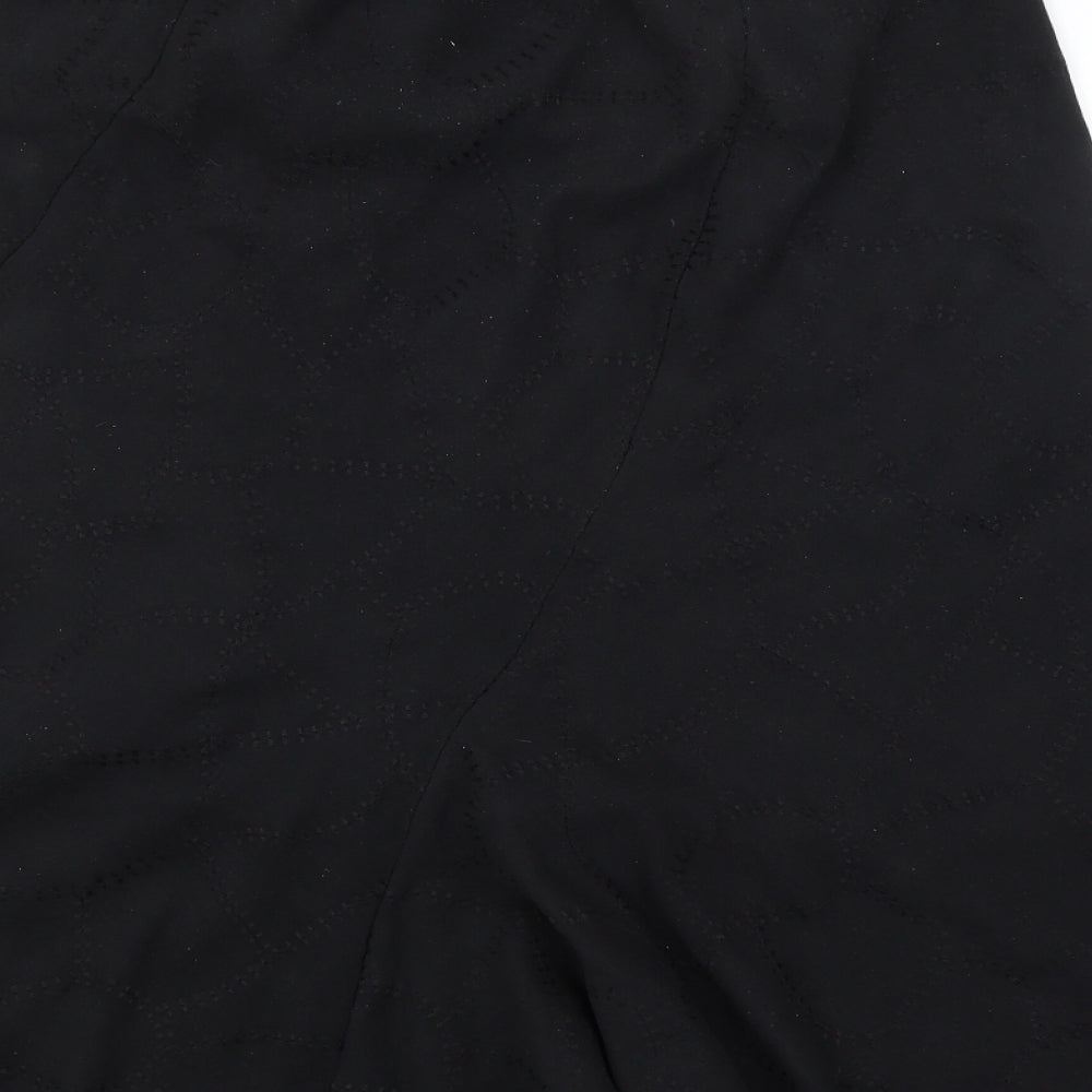 Preworn Womens Black Argyle/Diamond  A-Line Skirt