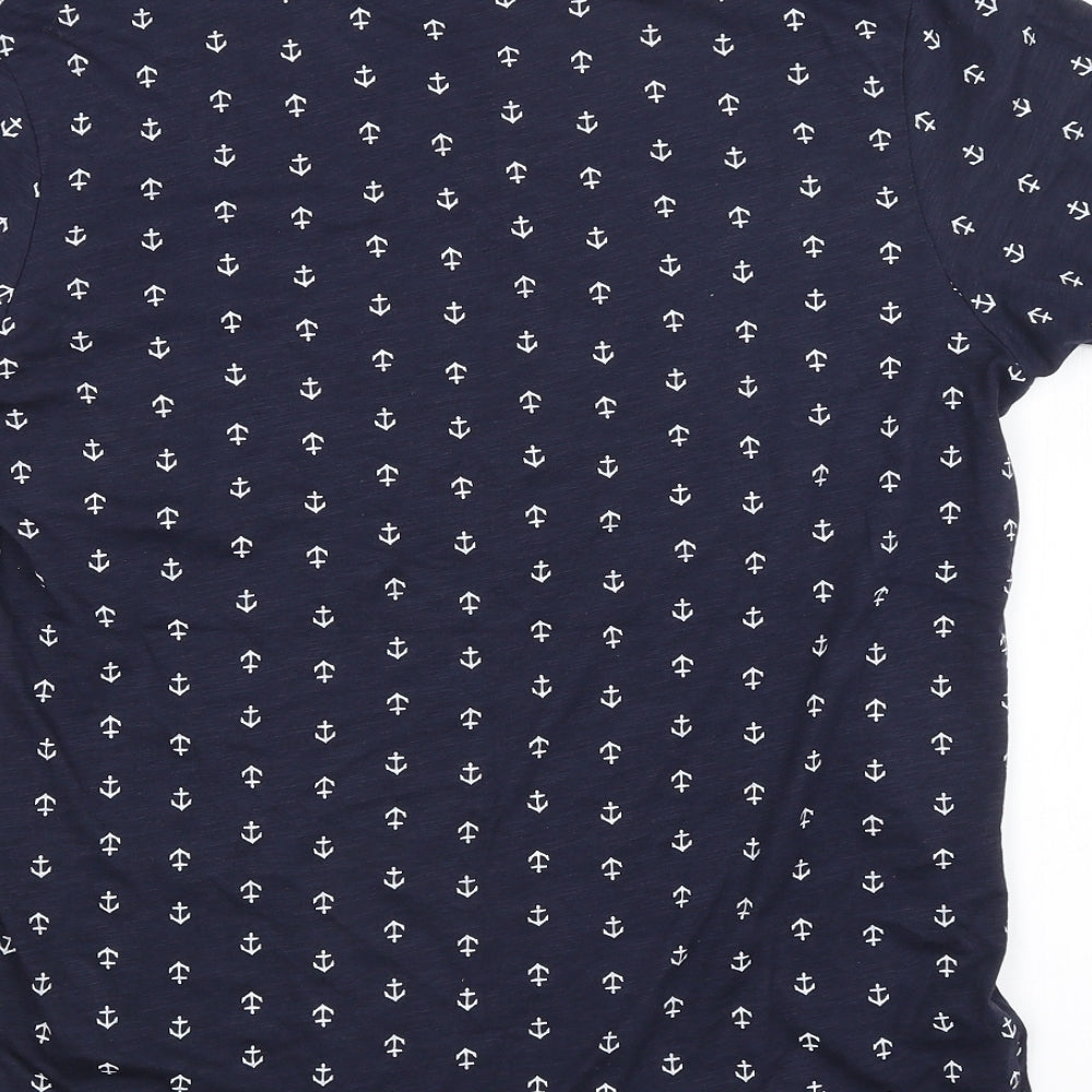 Primark Mens Blue Geometric   T-Shirt Size L