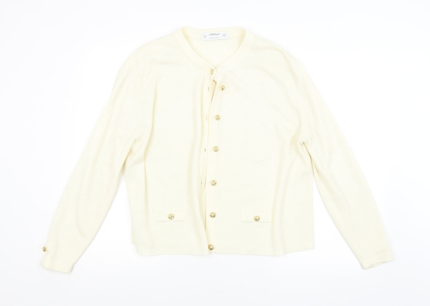 STMICHAEL Womens Yellow   Cardigan Jumper Size 14