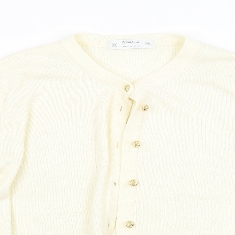 STMICHAEL Womens Yellow   Cardigan Jumper Size 14