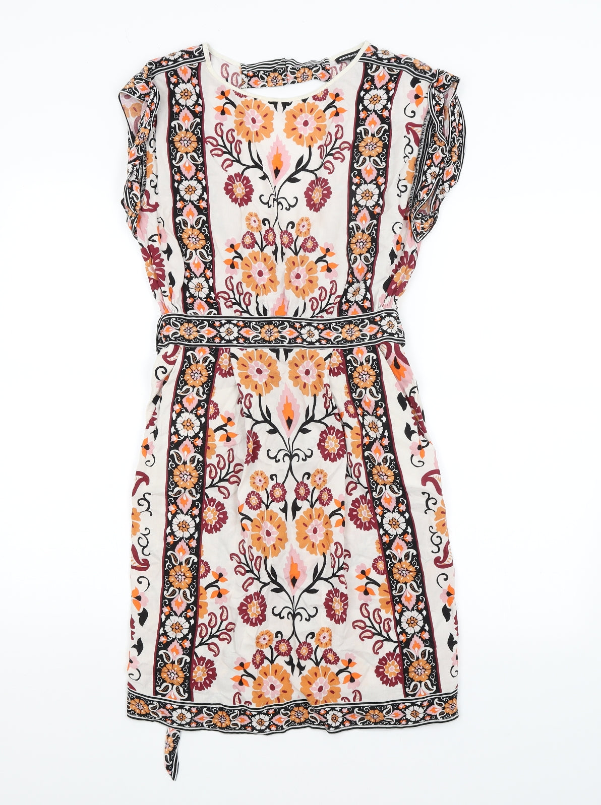 Warehouse Womens Multicoloured Floral  Pencil Dress  Size 8