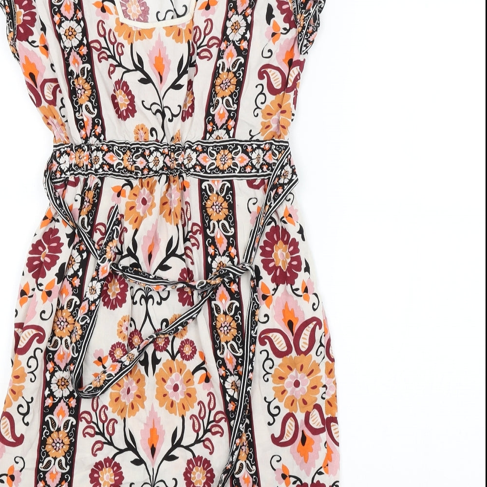 Warehouse Womens Multicoloured Floral  Pencil Dress  Size 8