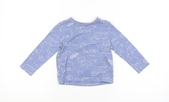 F&F Baby Blue Animal Print  Basic T-Shirt Size 12-18 Months