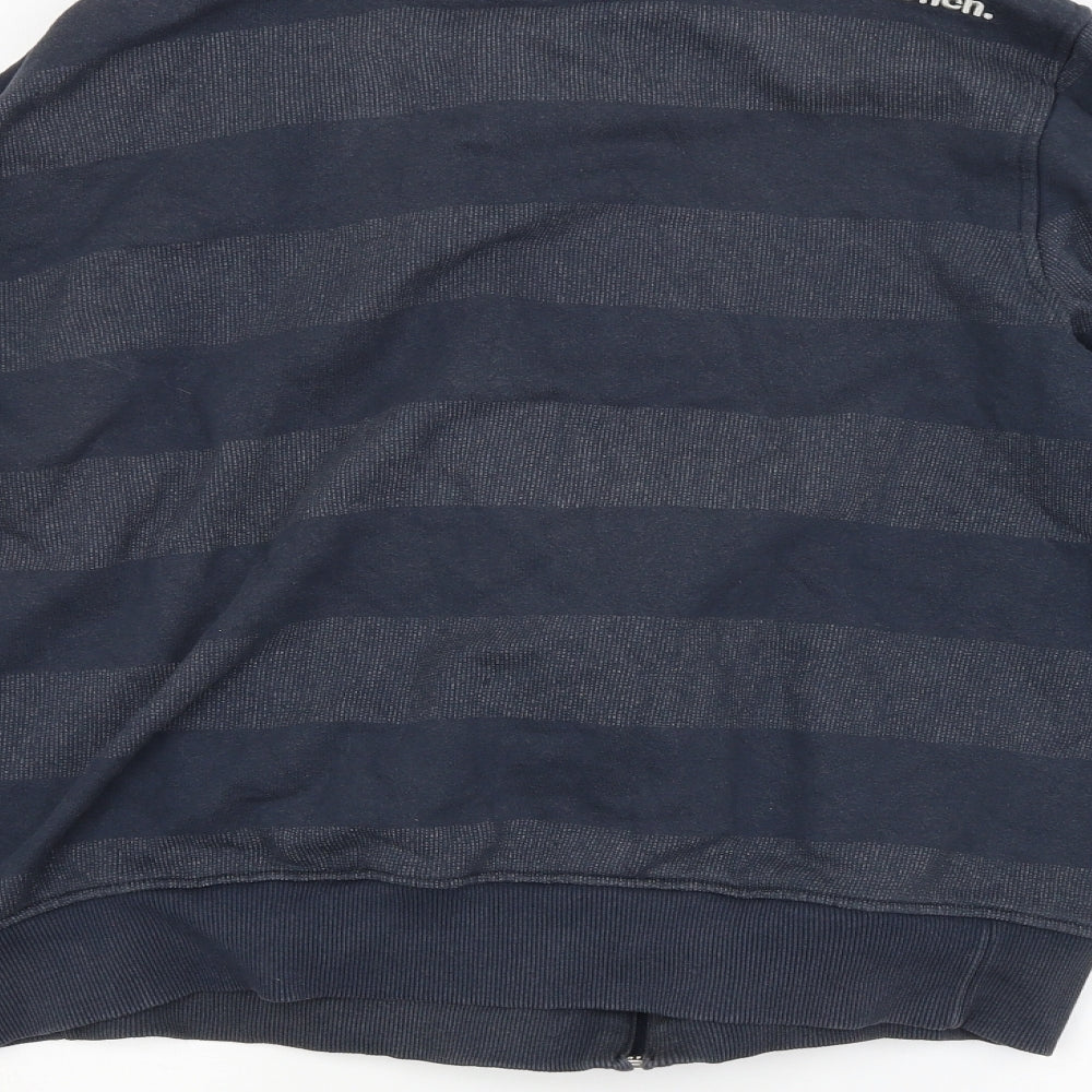 Bench Mens Blue Striped  Full Zip Sweatshirt Size L