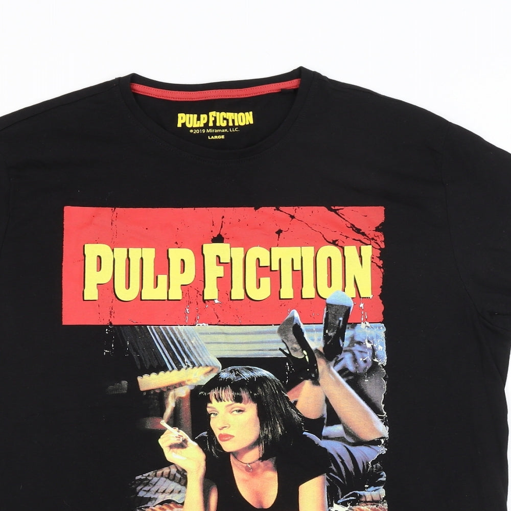 Preworn Mens Black    T-Shirt Size L  - PULP FICTION