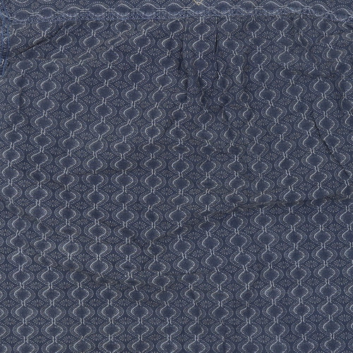 Preworn Mens Blue Argyle/Diamond   Button-Up Size L