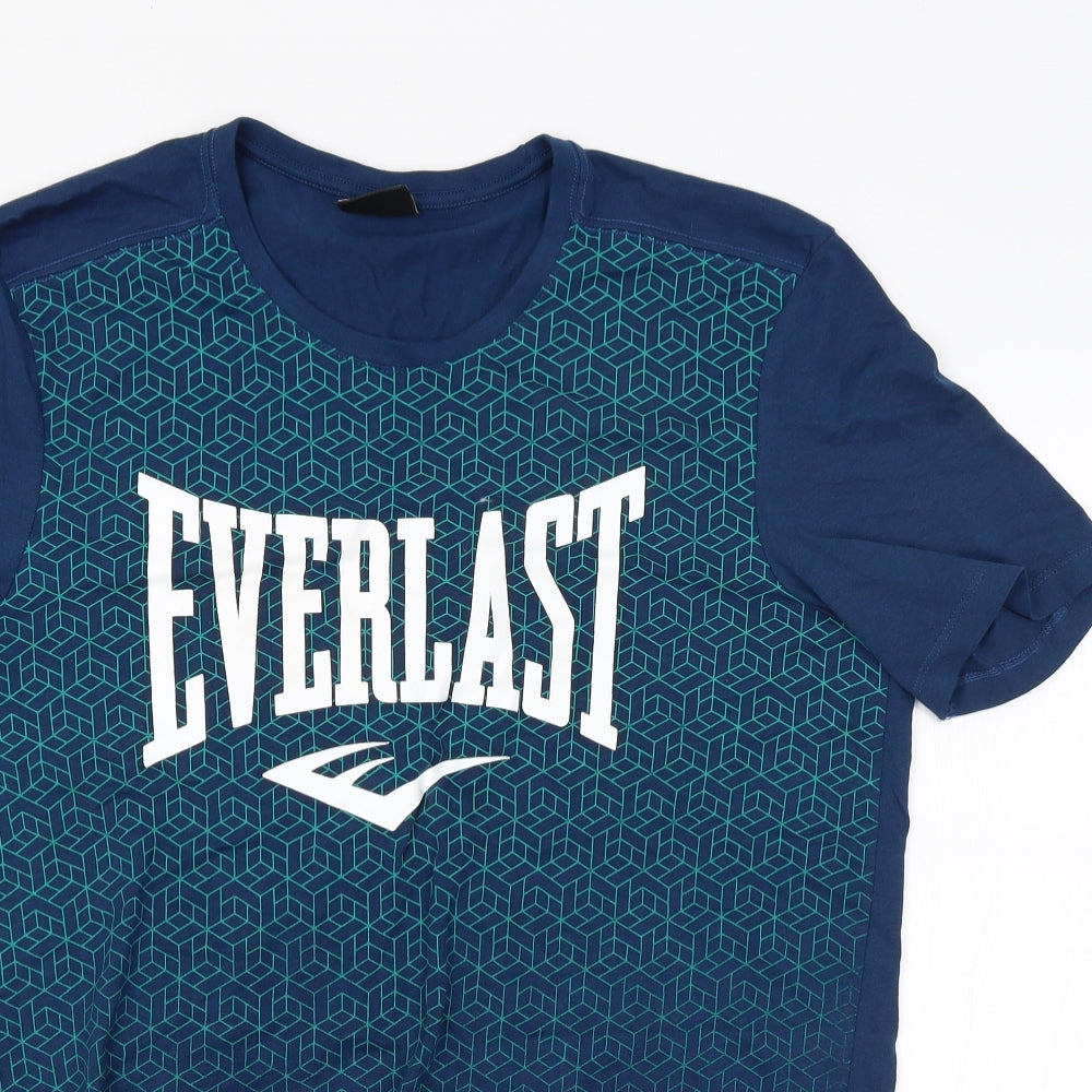 Everlast Mens Blue Argyle/Diamond  Basic T-Shirt Size L