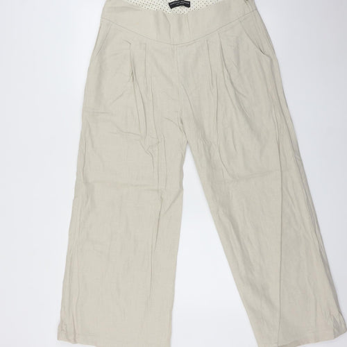 Dorothy Perkins Womens Beige   Trousers  Size 14 L27 in