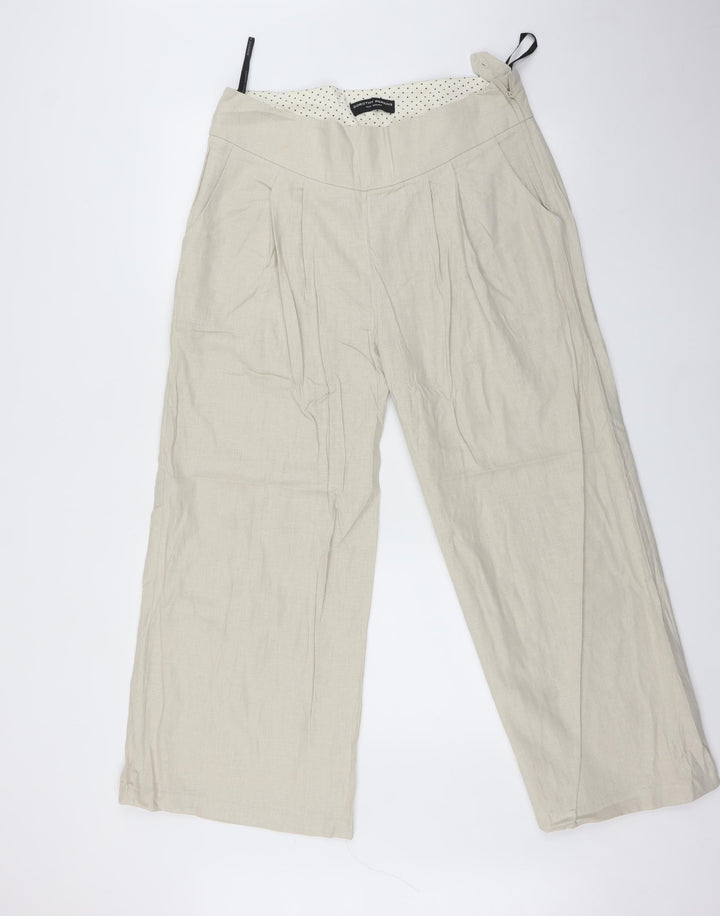 Dorothy Perkins Womens Beige   Trousers  Size 14 L27 in