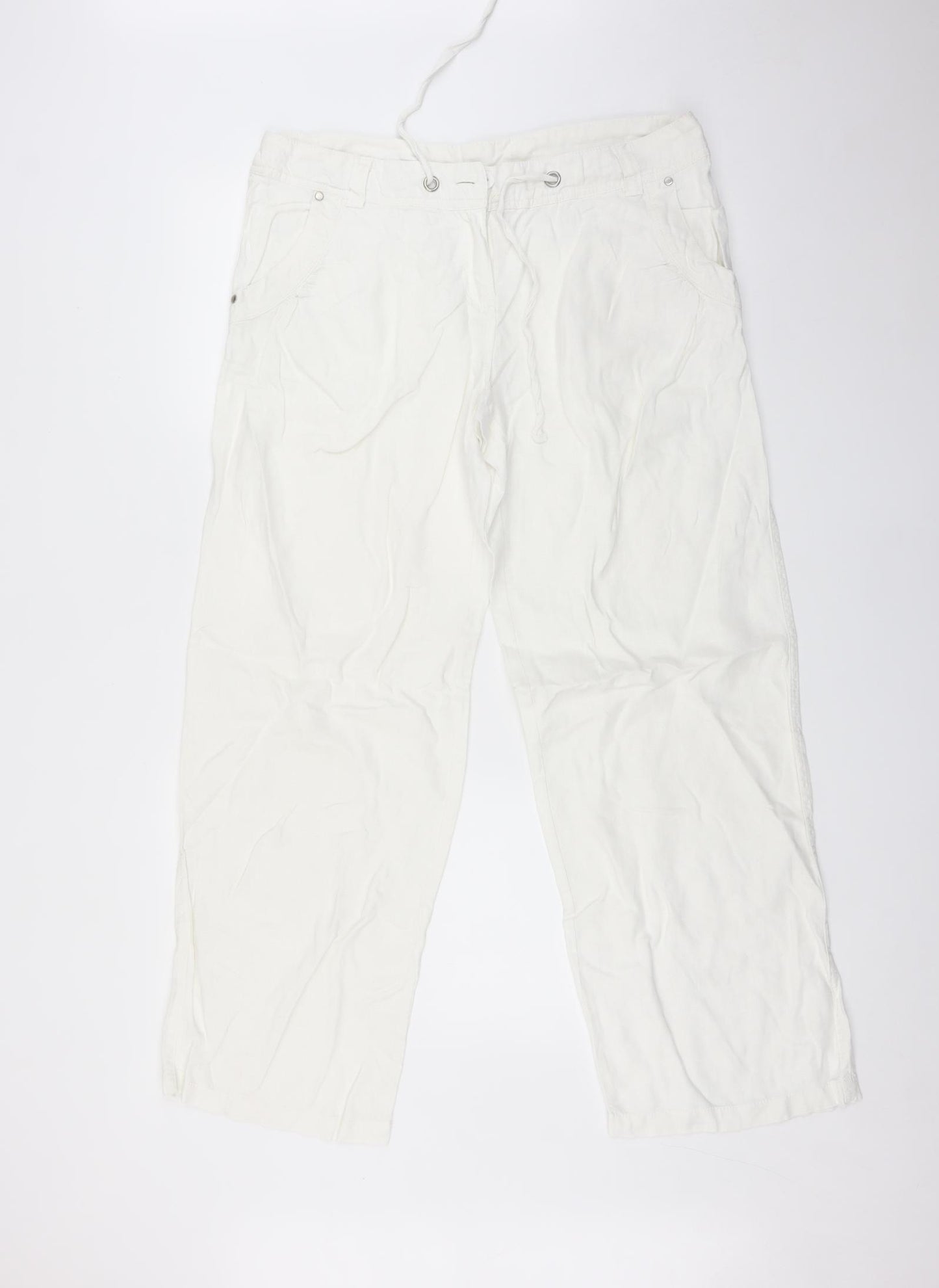 F&F Womens White   Trousers  Size 14 L29 in