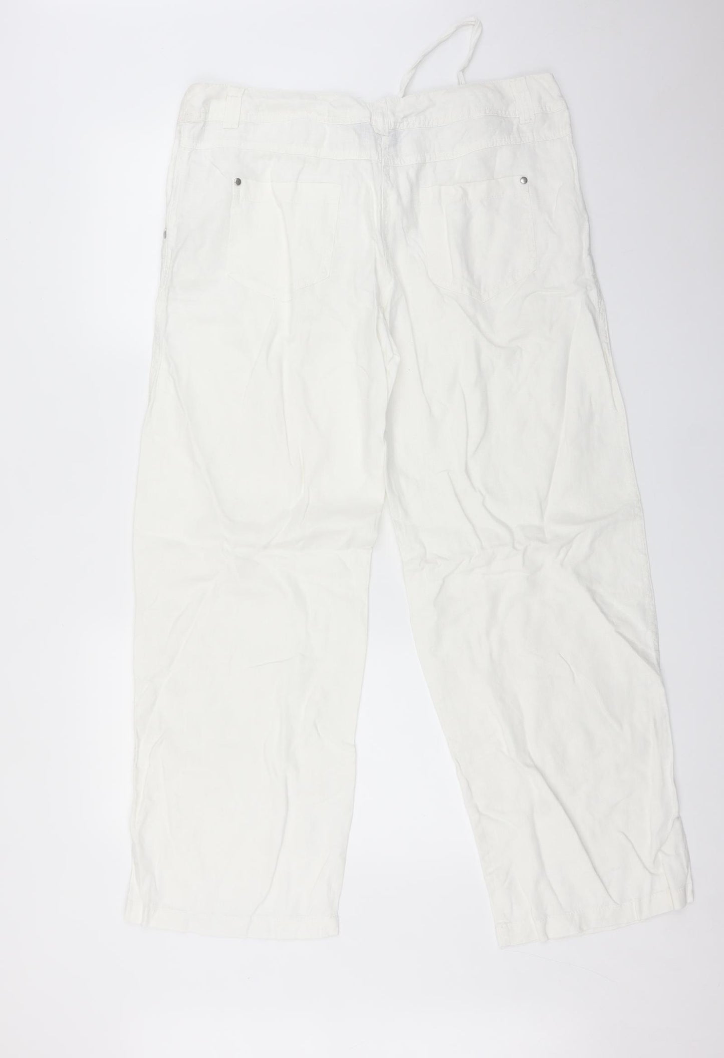 F&F Womens White   Trousers  Size 14 L29 in