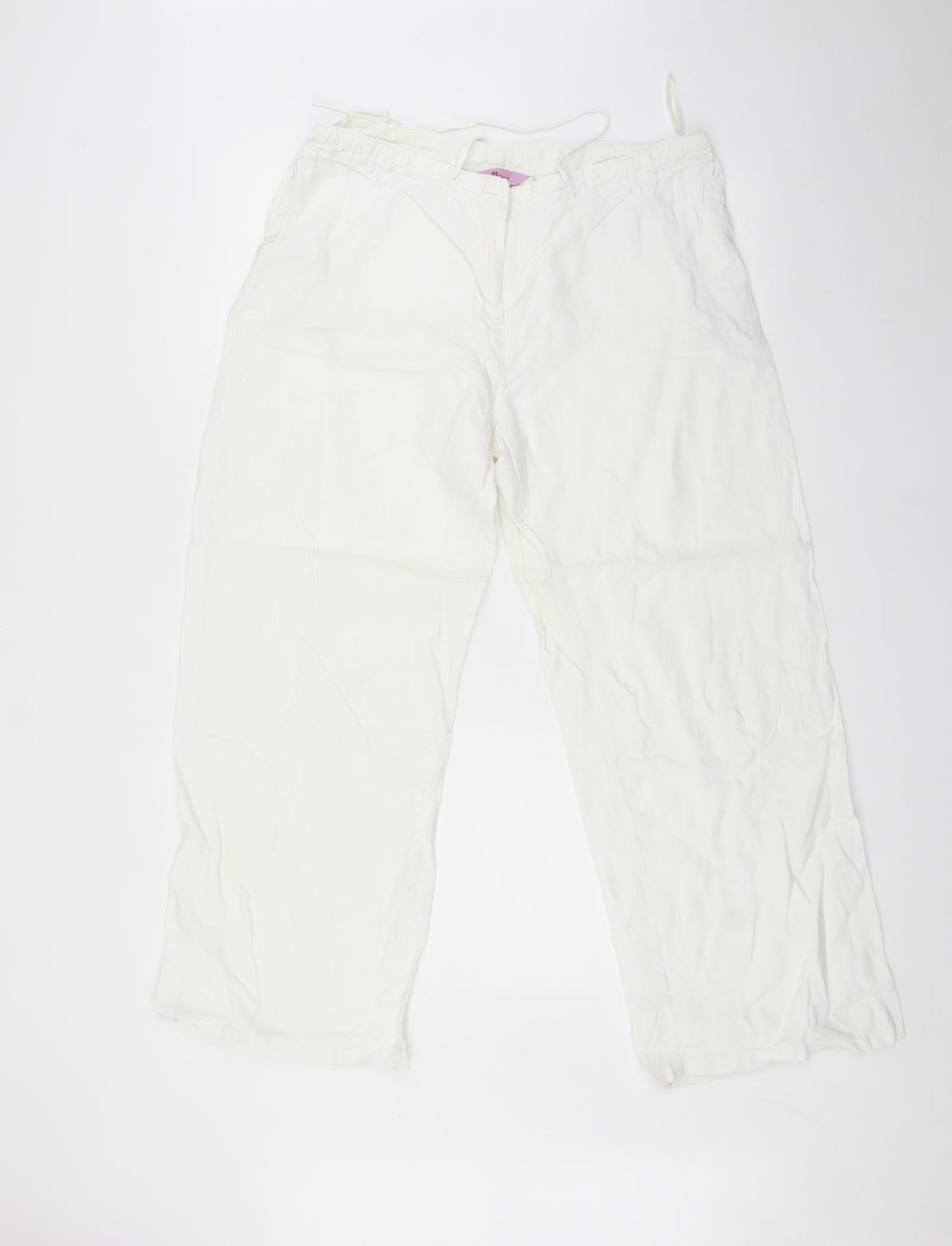 Monsoon Womens White   Trousers  Size 14 L28 in