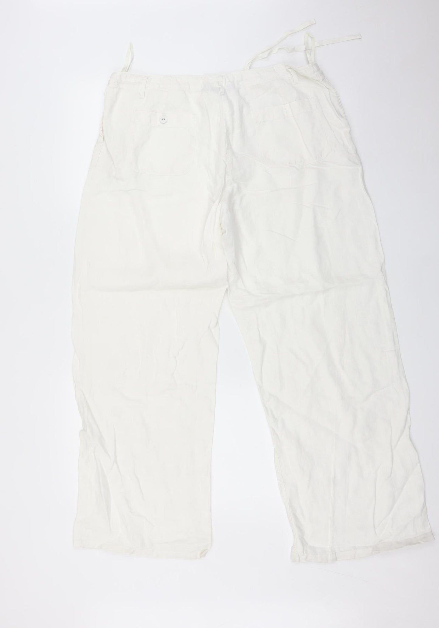 Monsoon Womens White   Trousers  Size 14 L28 in