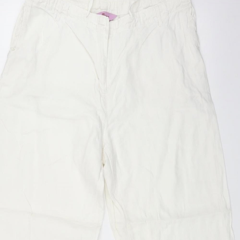 Monsoon Womens White   Trousers  Size 14 L28 in