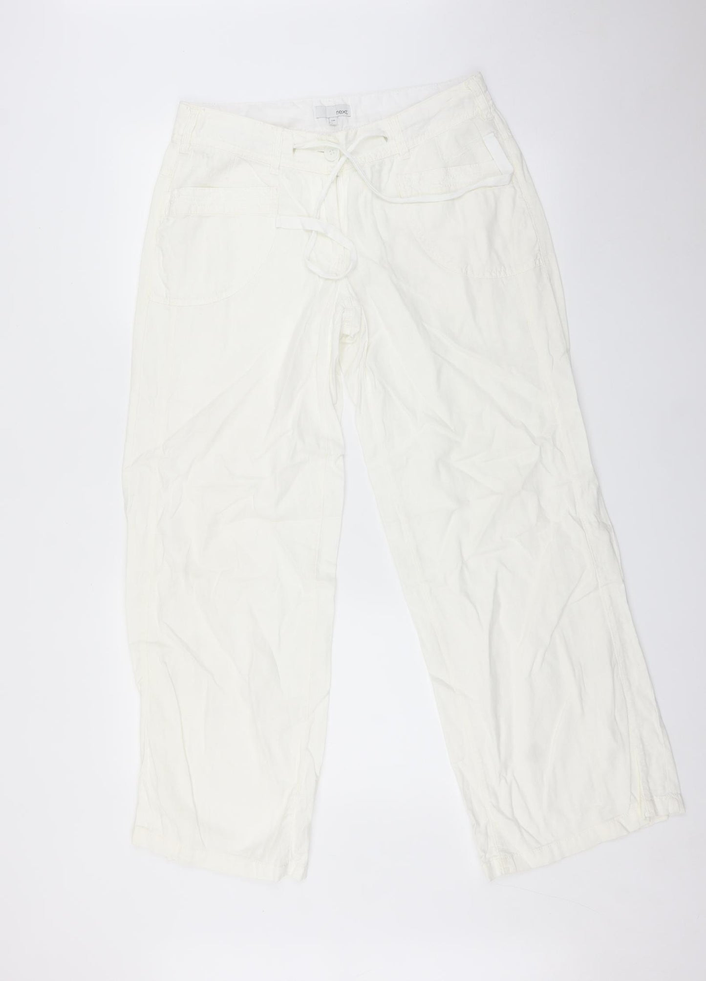 NEXT Womens White   Trousers  Size 12 L30 in