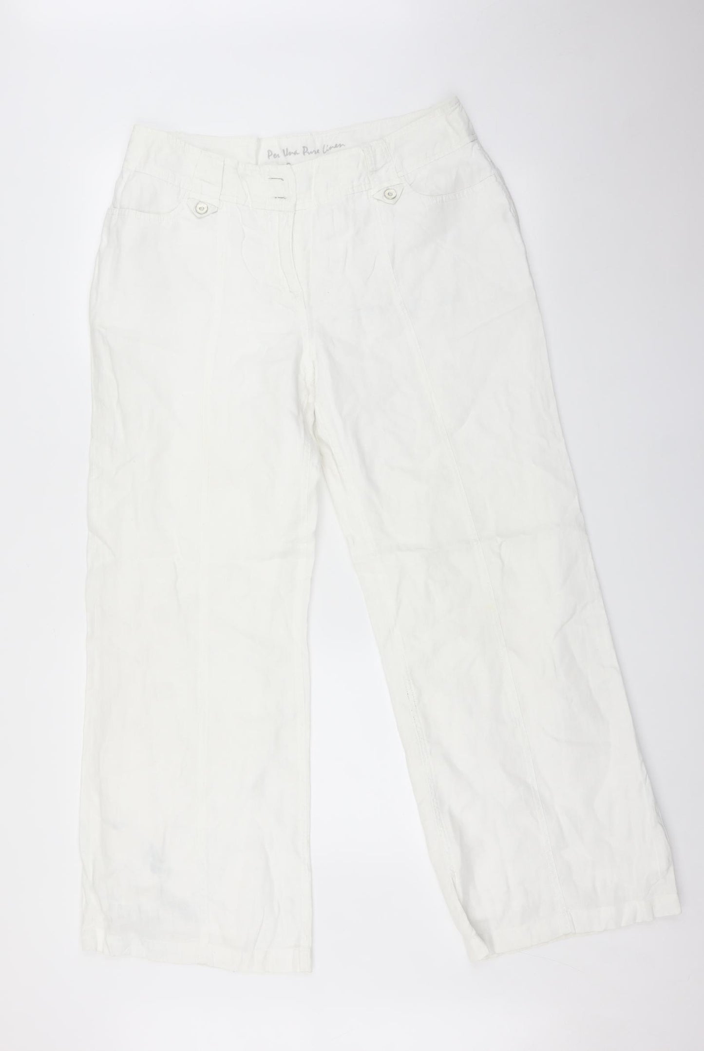 Per Una Womens White   Trousers  Size 14 L30 in
