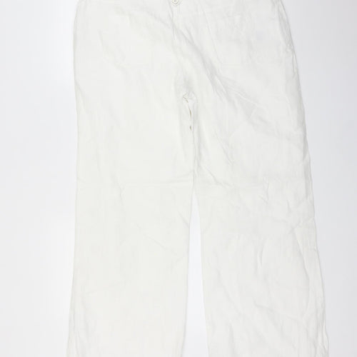 Per Una Womens White   Trousers  Size 14 L30 in