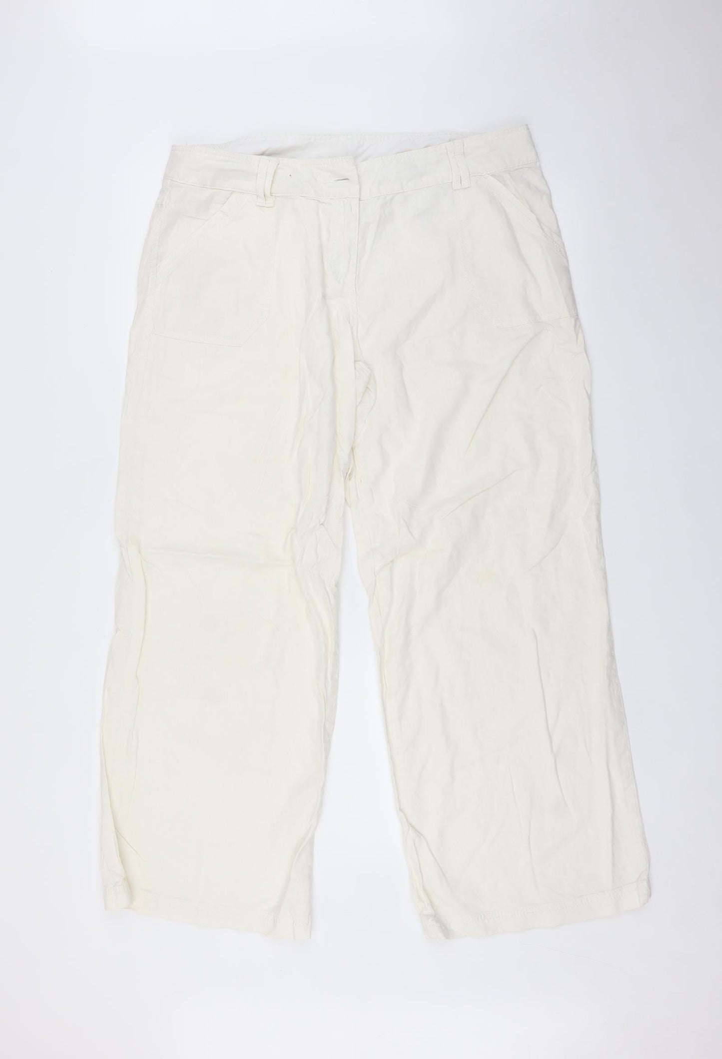 NEXT Womens White   Trousers  Size 16 L29 in