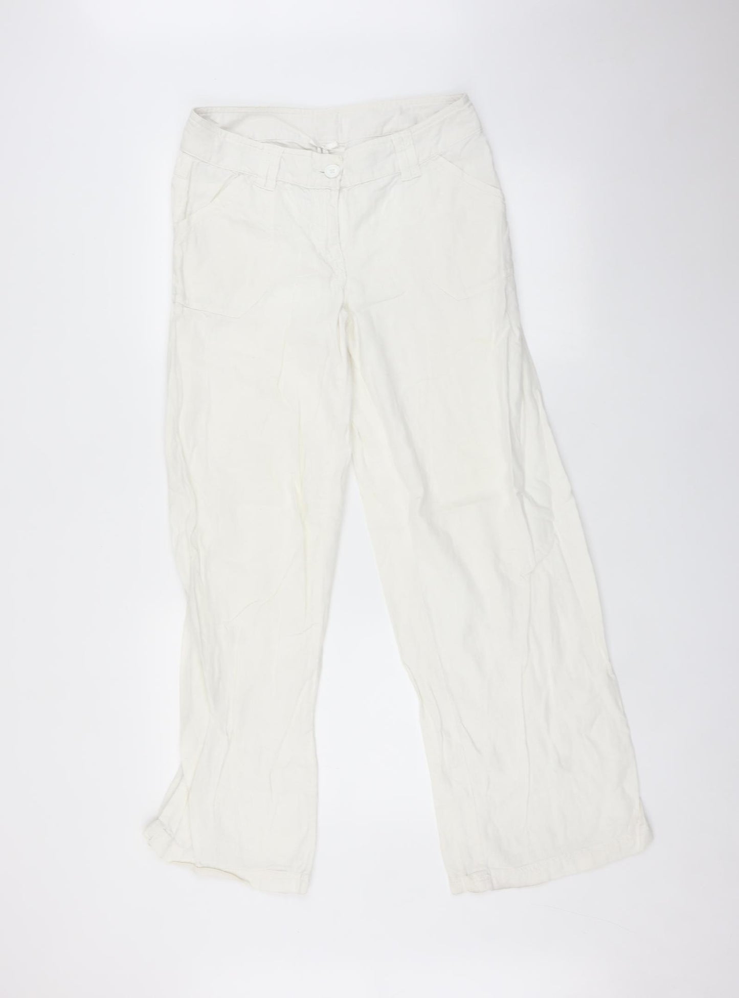 NEXT Womens White   Trousers  Size 10 L30 in