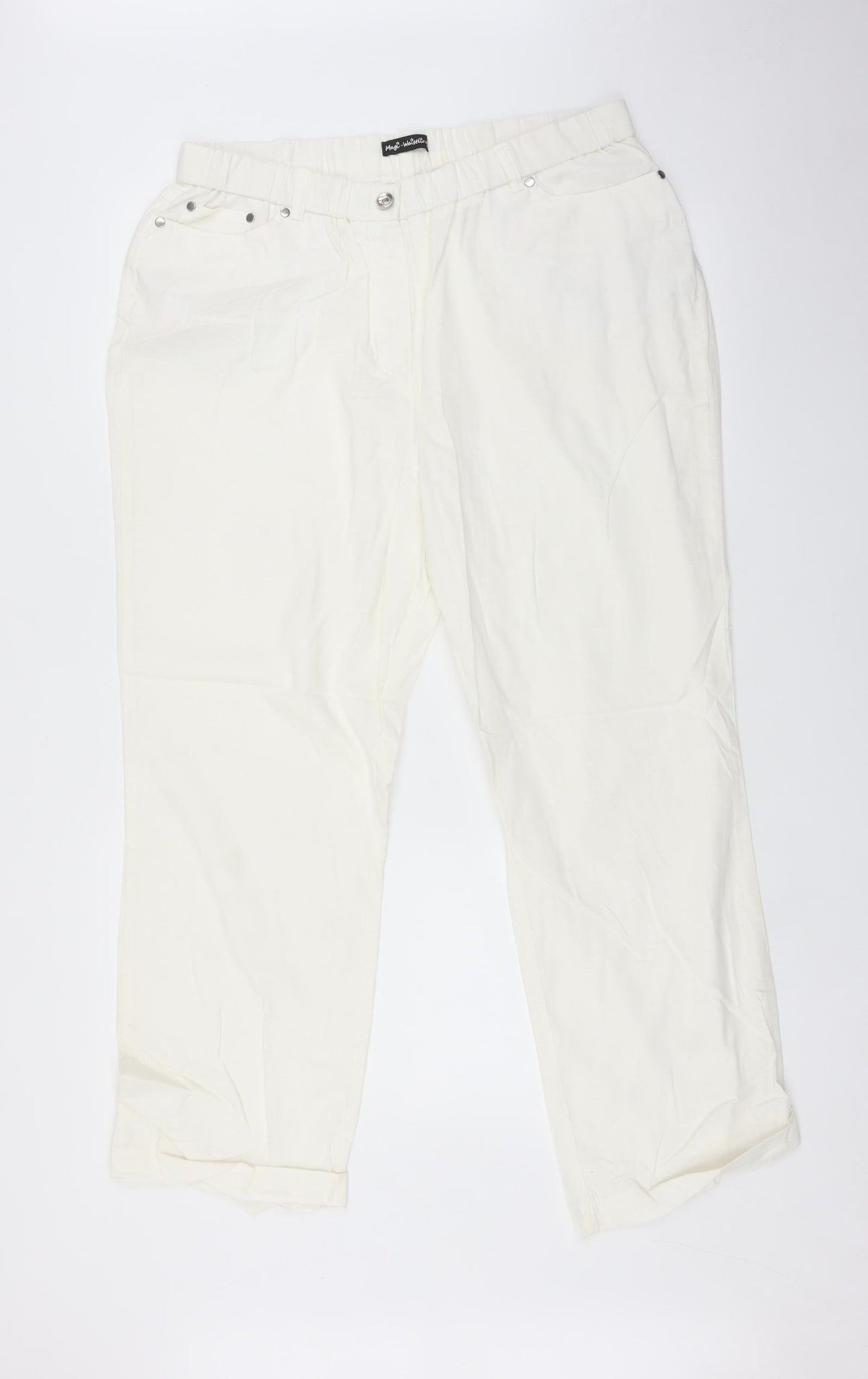 Magi waistline Womens White   Trousers  Size 18 L28 in