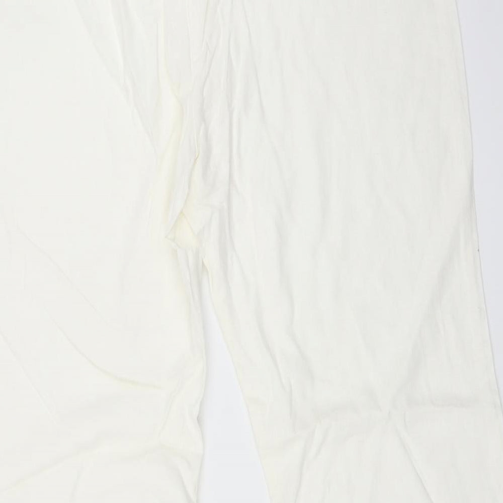Marks and Spencer Womens White   Trousers  Size 18 L31 in