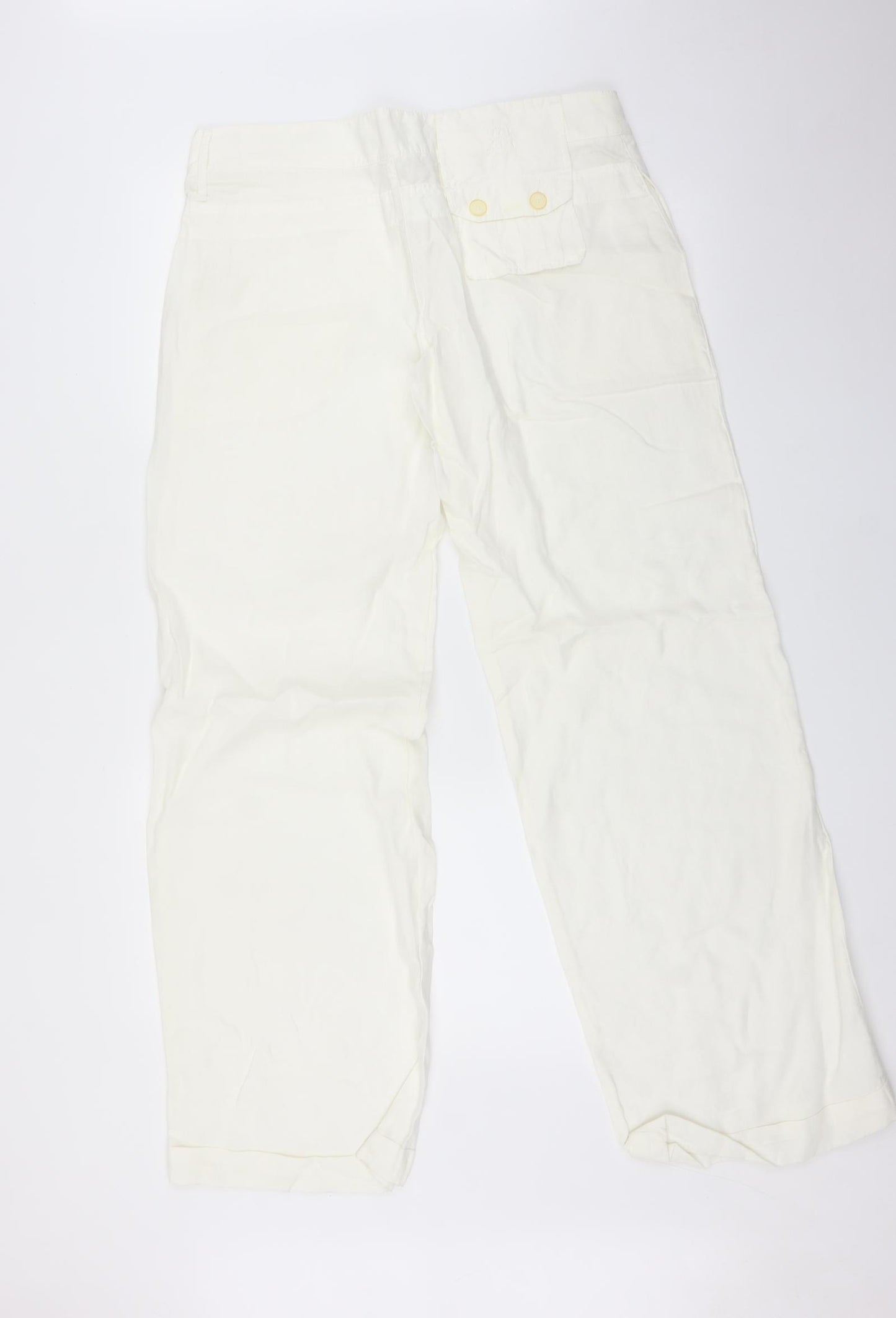 Biscote Womens White   Trousers  Size 16 L32 in