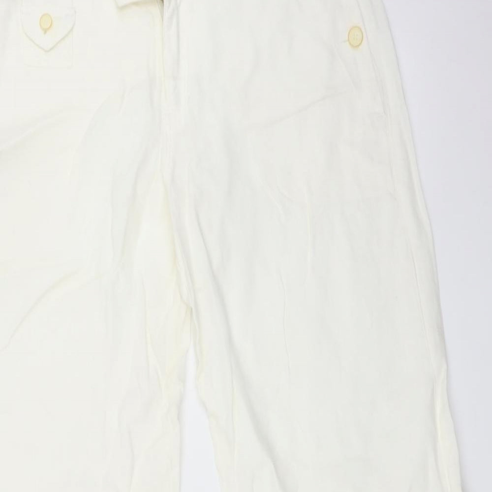 Biscote Womens White   Trousers  Size 16 L32 in