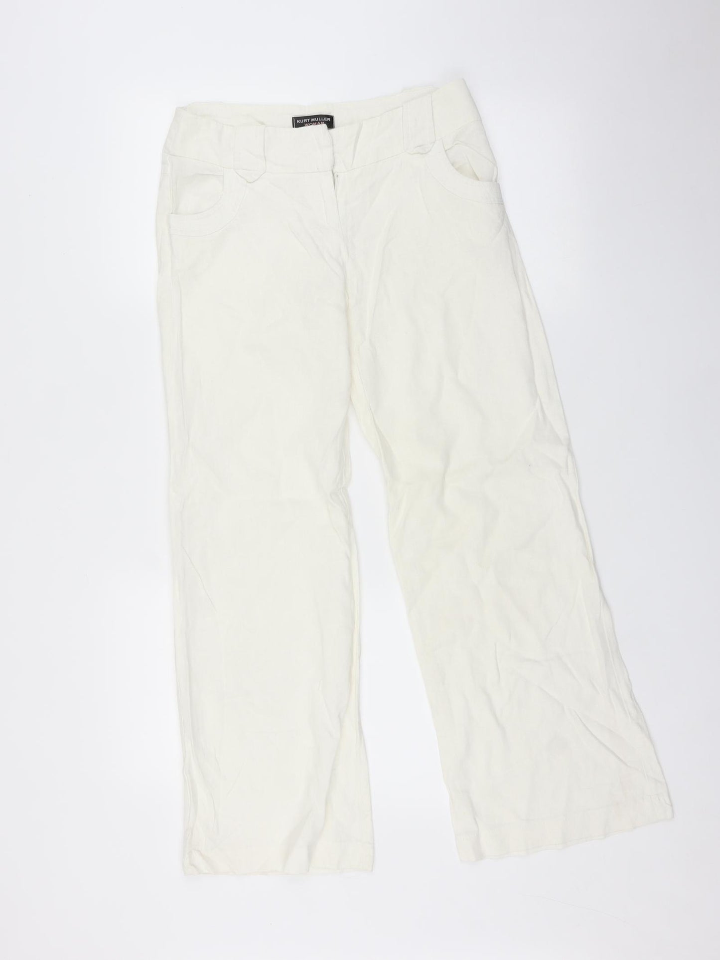 Kurt Muller Womens White   Trousers  Size 10 L29 in