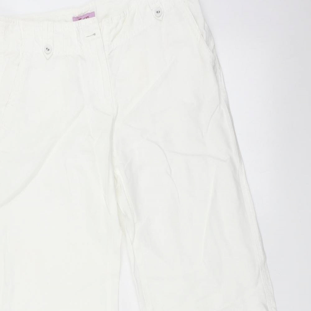 Monsoon Womens White   Trousers  Size 10 L30 in