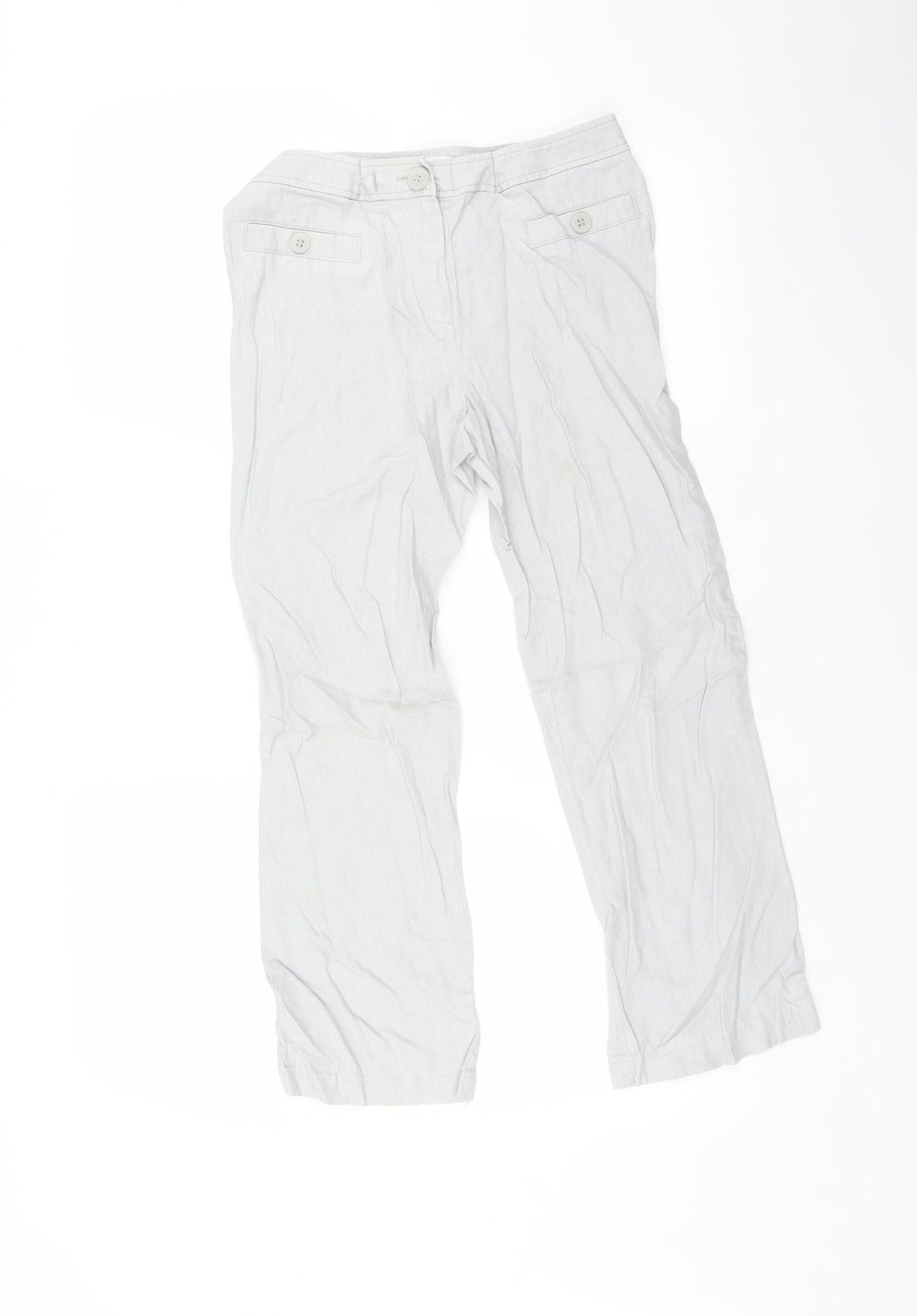 Marks and Spencer Womens Grey   Trousers  Size 8 L23 in