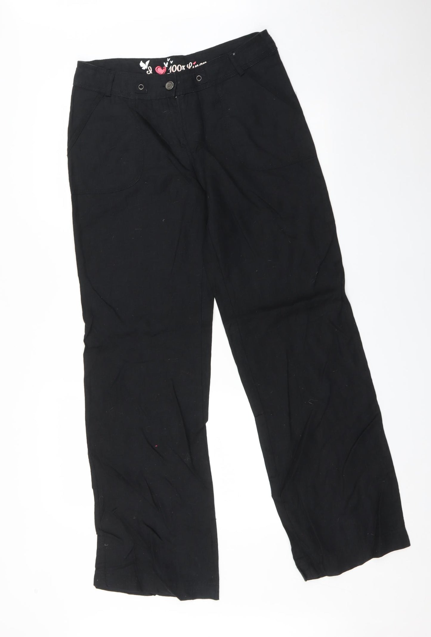 Primark Womens Black   Trousers  Size 10 L32 in