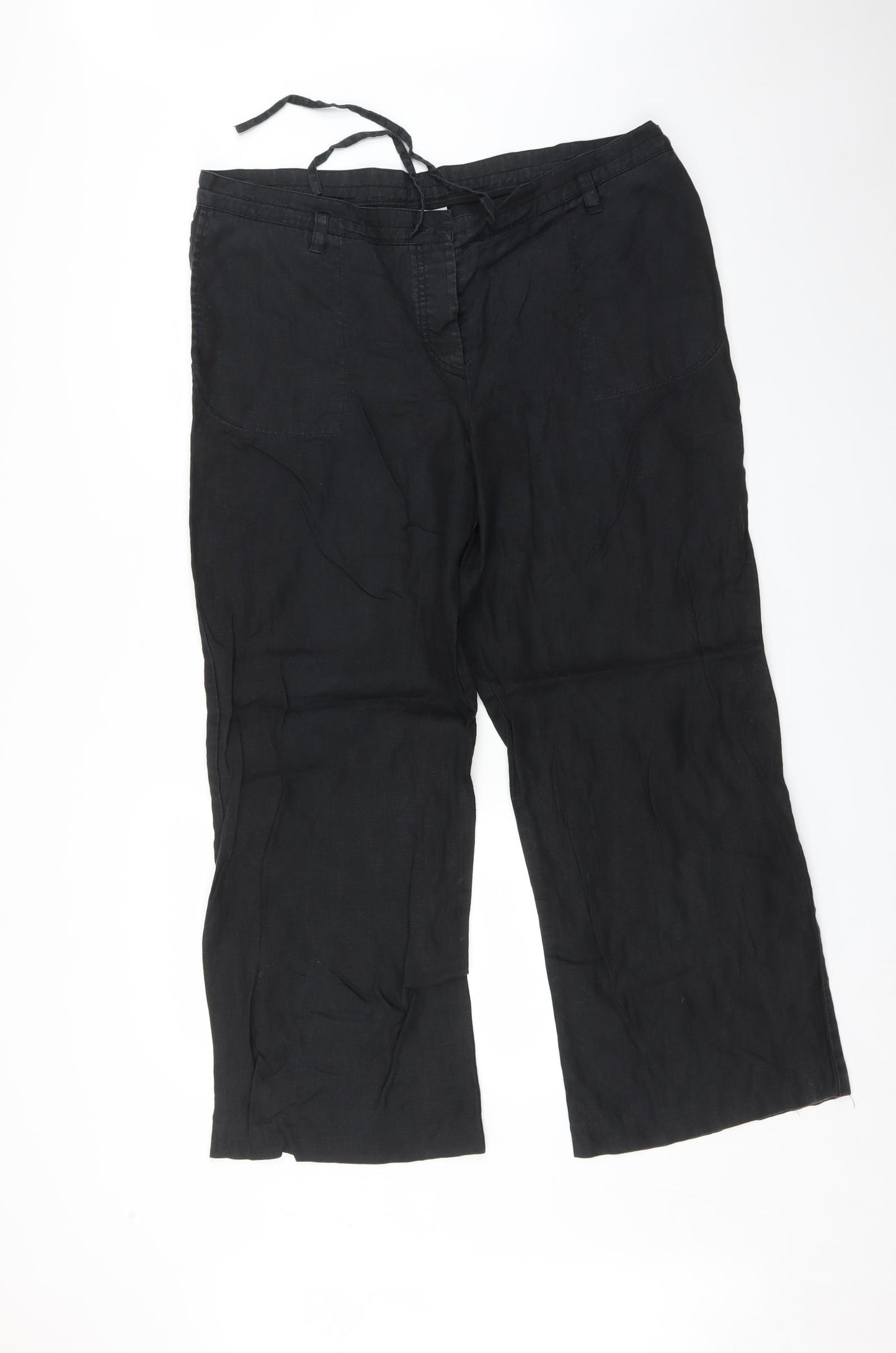 Earth Womens Black   Trousers  Size 16 L30 in