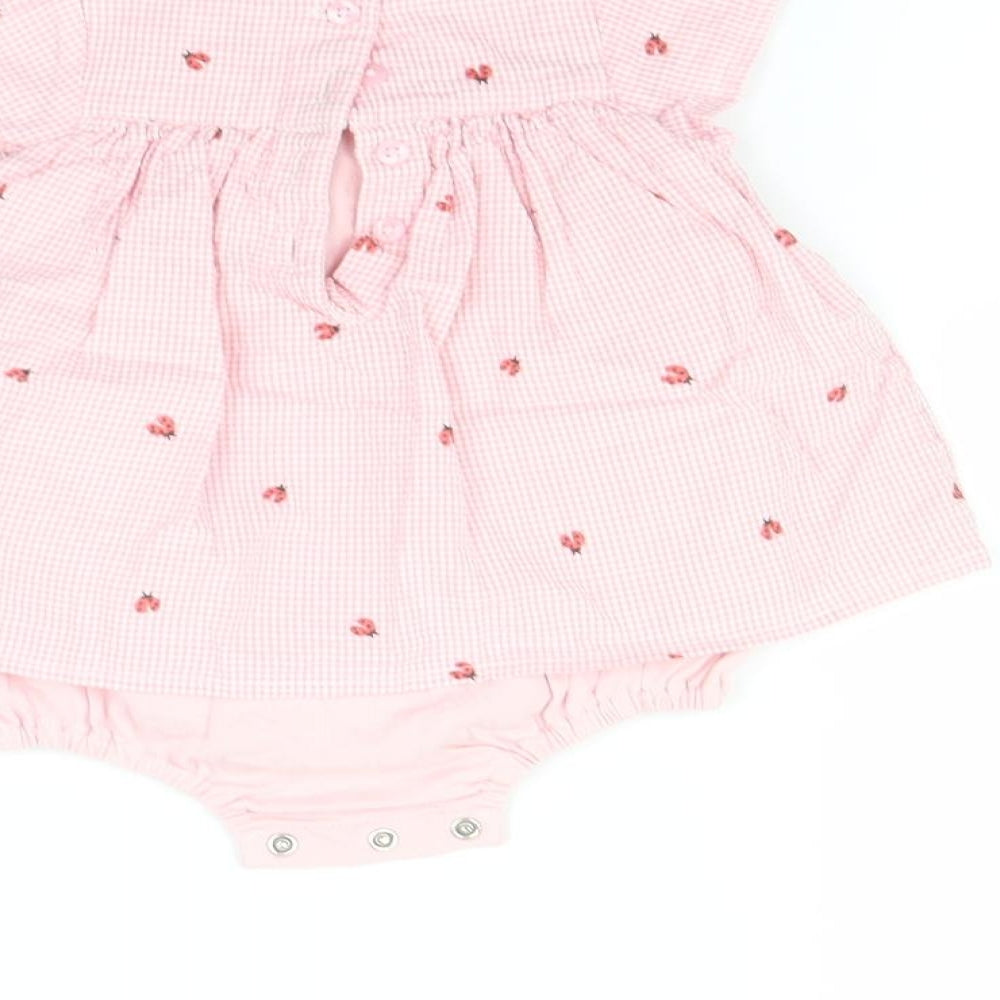 Jophn lewis Baby Pink   Fit & Flare  Size 0-3 Months  - lady bird print