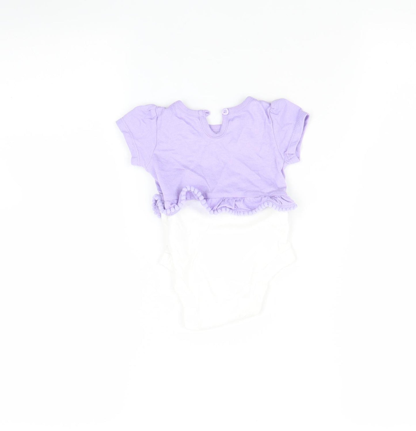 Preworn Baby Purple Floral  Babygrow One-Piece Size 0-3 Months