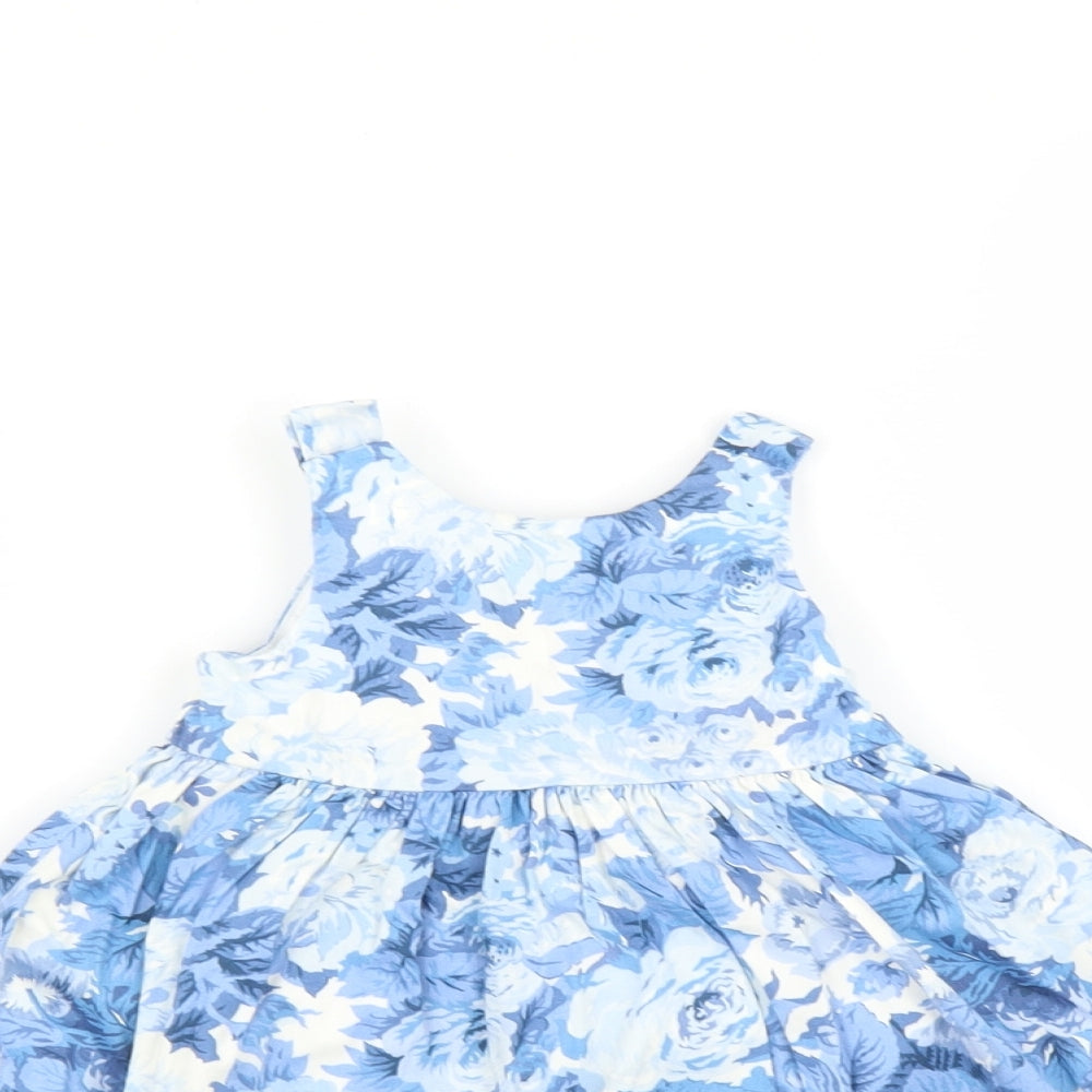 Ralph Lauren Baby Blue Floral  Fit & Flare  Size 0-3 Months