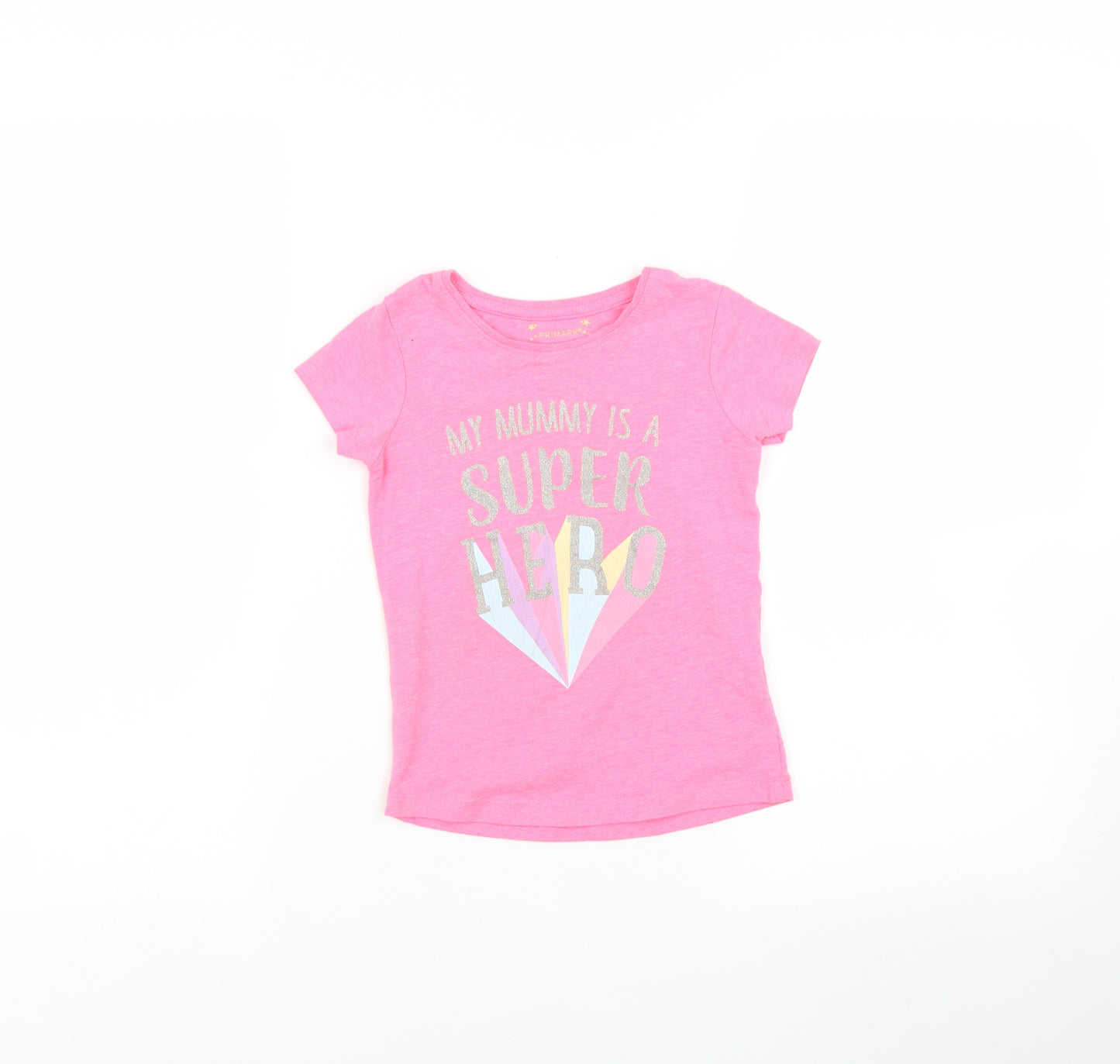 Primark Girls Pink   Basic T-Shirt Size 4-5 Years