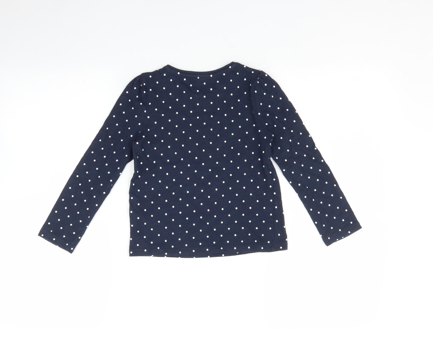 TU Girls Blue Polka Dot  Basic T-Shirt Size 4-5 Years