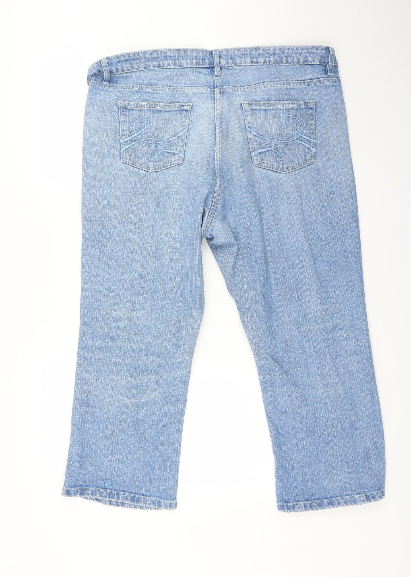 BHS Womens Blue   Cropped Jeans Size 18 L25 in