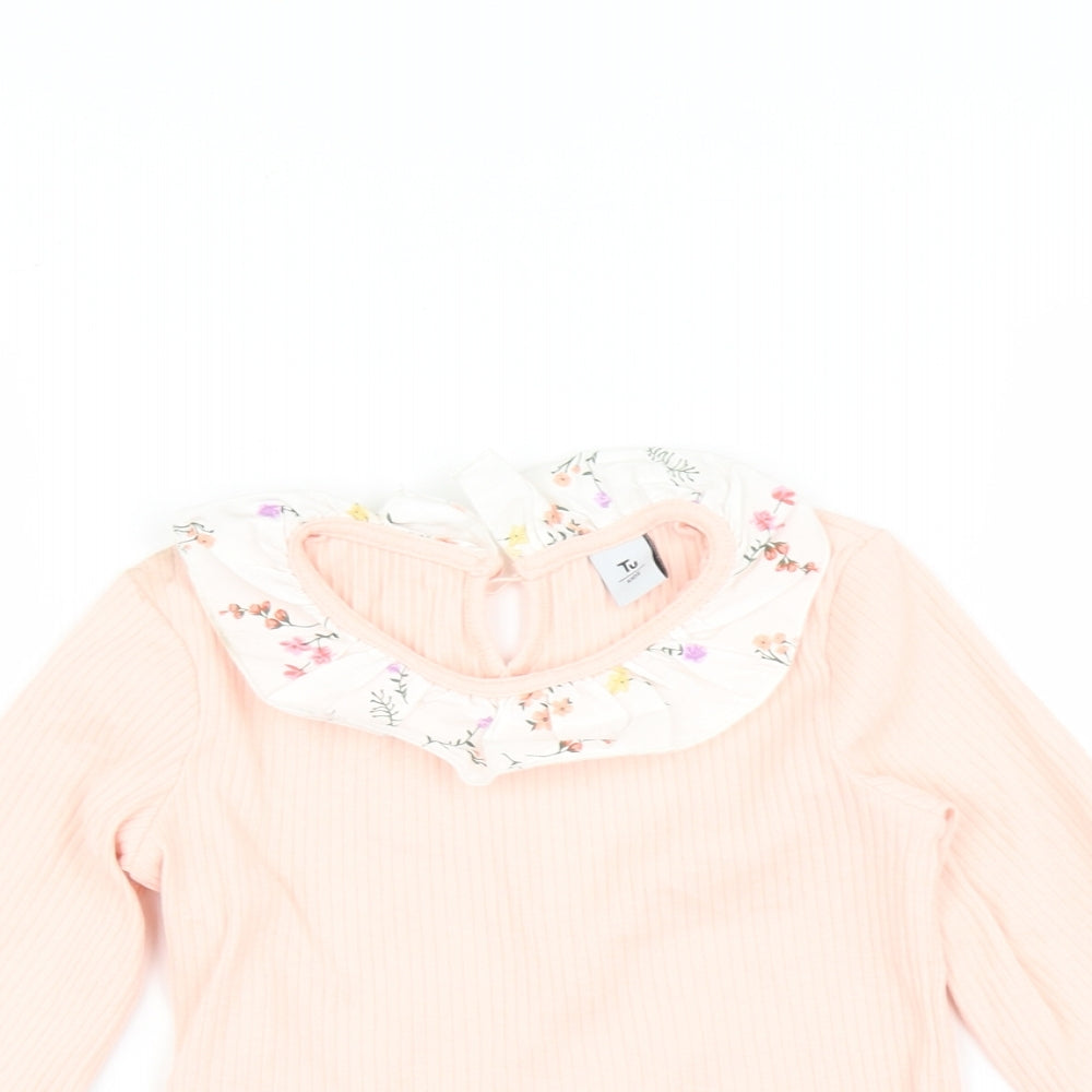TU Girls Pink   Basic T-Shirt Size 4-5 Years