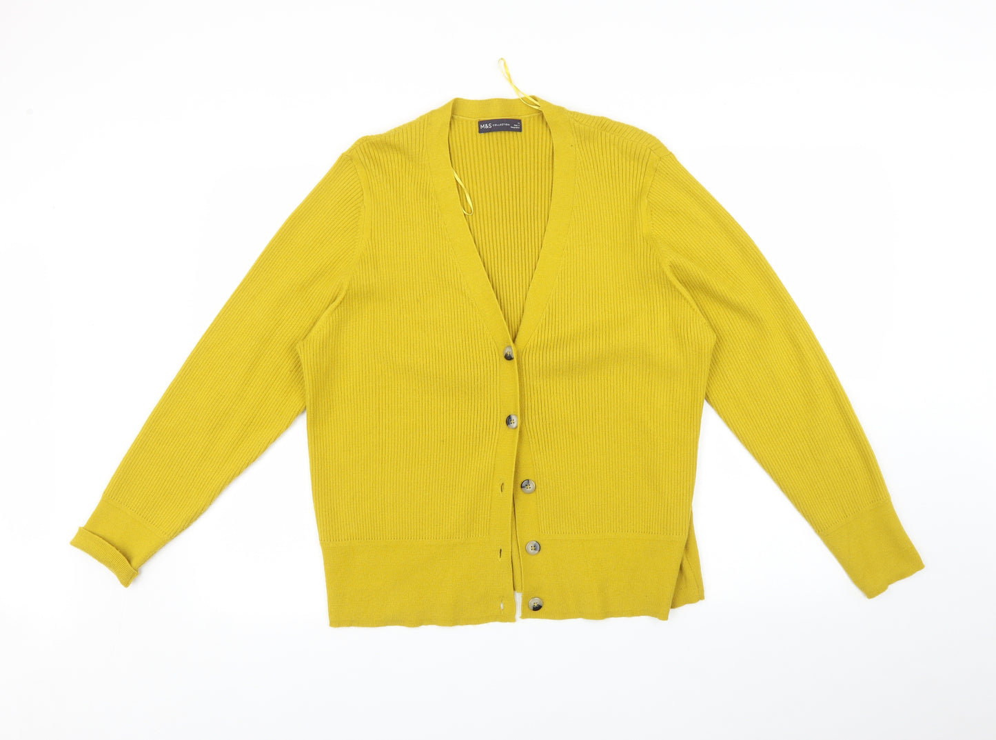 Marks and Spencer Womens Yellow   Cardigan Jumper Size 22
