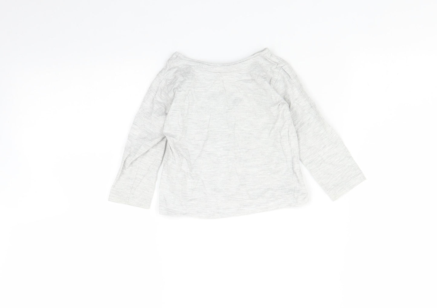 Primark Baby Grey   Basic T-Shirt Size 9-12 Months  - Butterfly