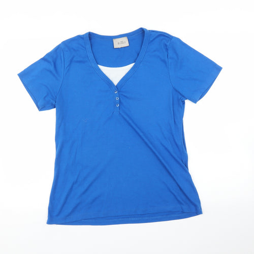 Ella J Womens Blue   Basic T-Shirt Size M