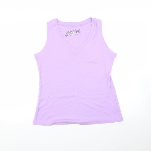 Ella j Womens Purple   Basic T-Shirt Size M