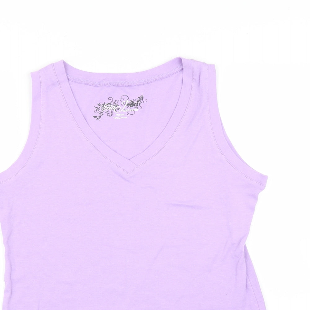 Ella j Womens Purple   Basic T-Shirt Size M