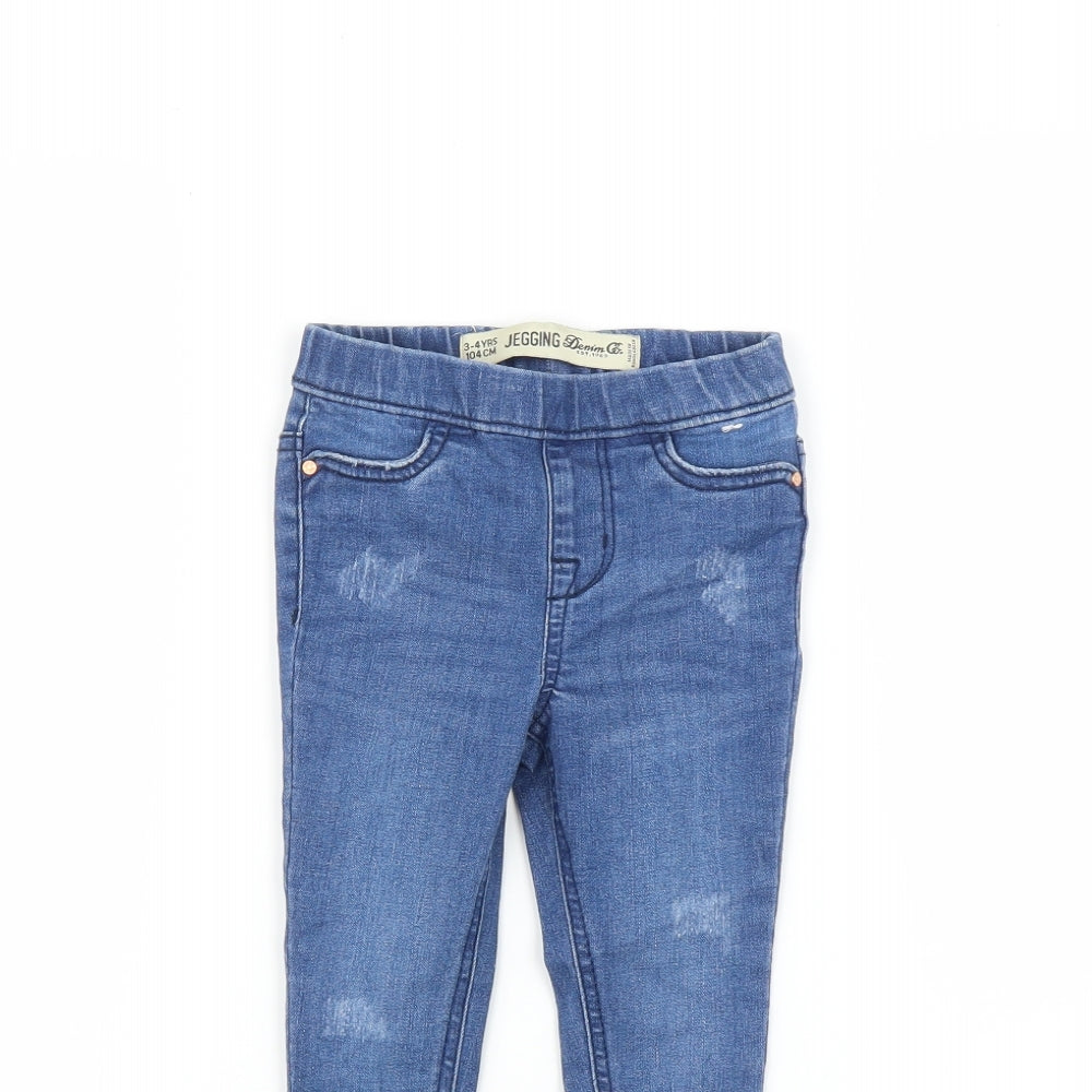 Primark Girls Blue   Jegging Trousers Size 3-4 Years