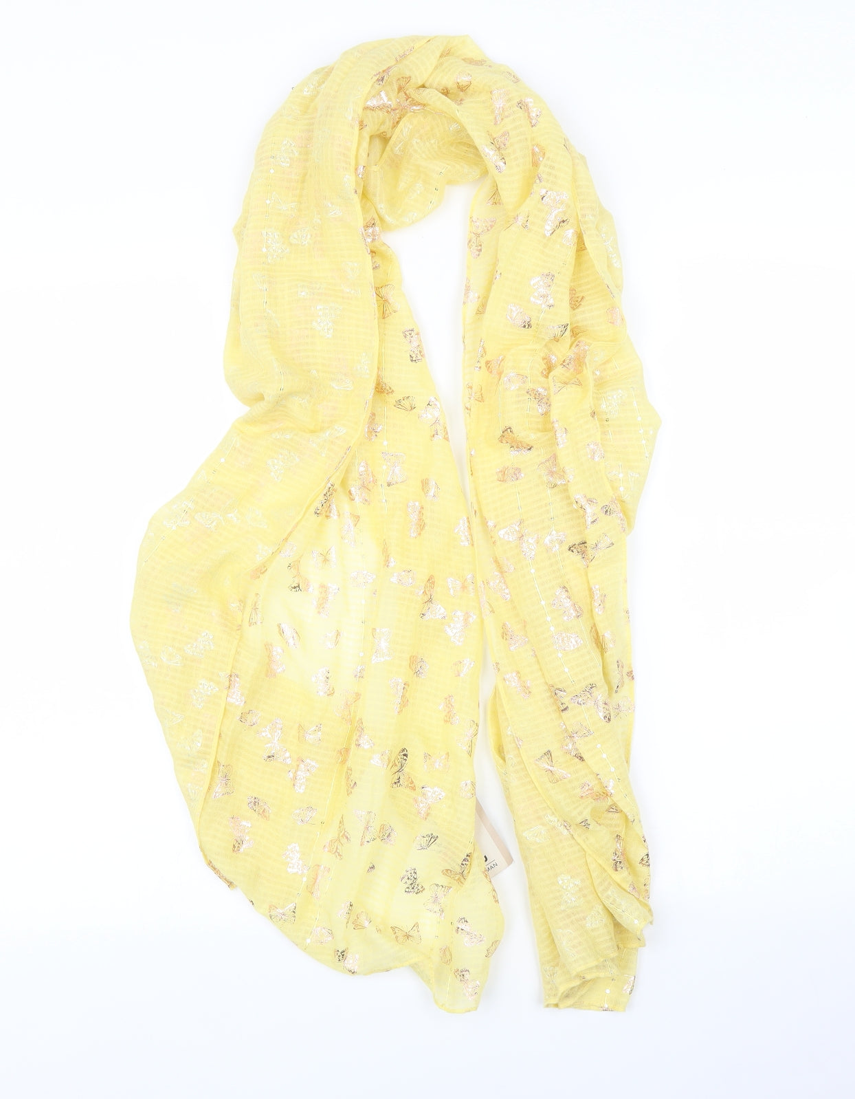 TU Womens Yellow    Scarf   - Butterfly print